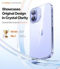TORRAS Crystal Clear for iPhone 17 Case, NO.1 Anti-Yellowing Certified by RoHS [12FT Military-Grade Protection] Thin Slim Soft Case for iPhone 17 cover- Clear