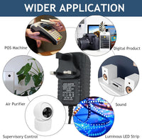 Universal AC/DC Power Supply Adapter 12V 2A UK Converter Adaptor 100-240V 50/60HZ Plug 5.5mm x 2.1mm for Led Strips Lights Audio/Video LCD Wireless Router Security Camera Monitor ADSL Cats WIFI IP