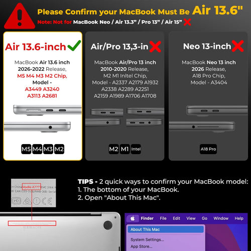EooCoo Sparkly Case compatible for Macbook Air 13 inch M4 M3 M2 2025 2024 2022 Release, A3240 A3113 A2681 with Touch ID, Transparent Plastic Hard Shell Cover Mac 13.6 - Glitter Crystal Clear