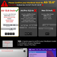 EooCoo Sparkly Case compatible for Macbook Air 13 inch M4 M3 M2 2025 2024 2022 Release, A3240 A3113 A2681 with Touch ID, Transparent Plastic Hard Shell Cover Mac 13.6 - Glitter Crystal Clear