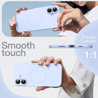 JETech Magnetic Silicone Case for iPhone 17 6.3-Inch, Compatible with MagSafe, Silky Soft Touch, Shock Absorbing Phone Cover with Camera Lens Protection (Blue)