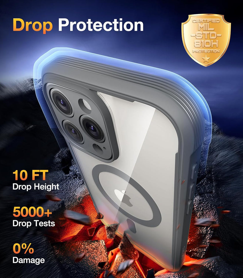 Diaclara Magnetic for iPhone 16 Pro Case, Compatible with MagSafe Built-in Shockproof Protective Protector, Upgraded [Full Camera Protection] Phone Cover Case for iPhone 16 Pro 6.3" (Natural)