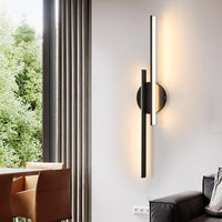 Riserva Indoor MAINS WIRED Wall Lamp LED, 24W Modern Black, 3000K Warm Light, Long Wall Sconce Acrylic for Bedroom, Hallway, Living Room, Dining Room, Staircase