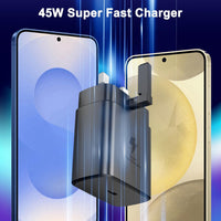 45W USB C Fast Charger compatible with Samsung Galaxy S25/S25+/S25 Ultra/S24/S24 Ultra/S23/S23 Ultra/S22/S21/Z Fold 6, Type C Charger Plug Fast Charging USB C plug with 2M USBC to Type C Cable