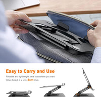 GRIFEMA Laptop Stand for Desk, Foldable Laptop Riser with 360^0 Swivel Base, Adjustable Height & Angle, Ventilated Computer Stand Compatible with MacBook Air/Pro, Dell, and 11-17" Laptops - Black
