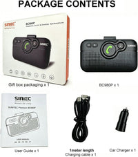 SUNITEC Hands Free Car Phone Kit Bluetooth 5.1, AUTO Power ON, Support Siri Assistant, Voice Guidance, 3W Speaker, Bluetooth Car Phone Hands Free Kit with Visor Clip-BC980P