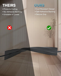 CREWORKS 1.8 m Floor Cord Cover, 3 Channel Cable Cover with Self-Adhesive Baking, Extension Cord Cable Protector, Flexible PVC Duct Wire Cable Management for Homes Offices Garages, Black