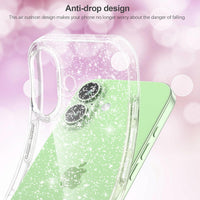 AROYI 3 in 1 Clear Glitter Case Compatible with iPhone 17 Case with 2 Tempered Glass Screen Protector, Soft Bumper Anti-Scratch Sparkle Bling Women Girls Phone Case for iPhone 17 6.3"