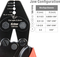 Wire Rope Crimper Built-in Cutter 0.1-2.2mm