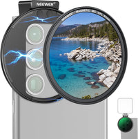 NEEWER 67mm Magnetic CPL Filter, Circular Polarizing Filter with Cold Shoe Camera Lens Clip, Photography Accessories Compatible with Samsung Galaxy Android