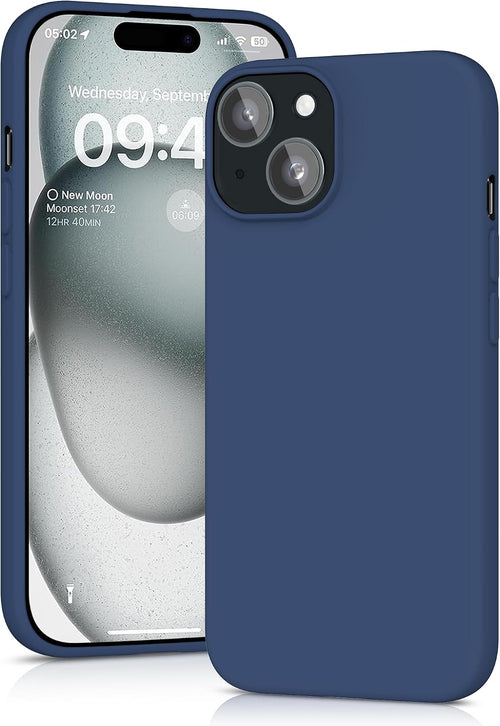 YATWIN Silicone Case for iPhone 16 Plus, Soft-Touch, Shockproof, DustProof, Antiskid Full Body Armour Phone Cover for Apple iPhone 16 Plus - Dark Blue