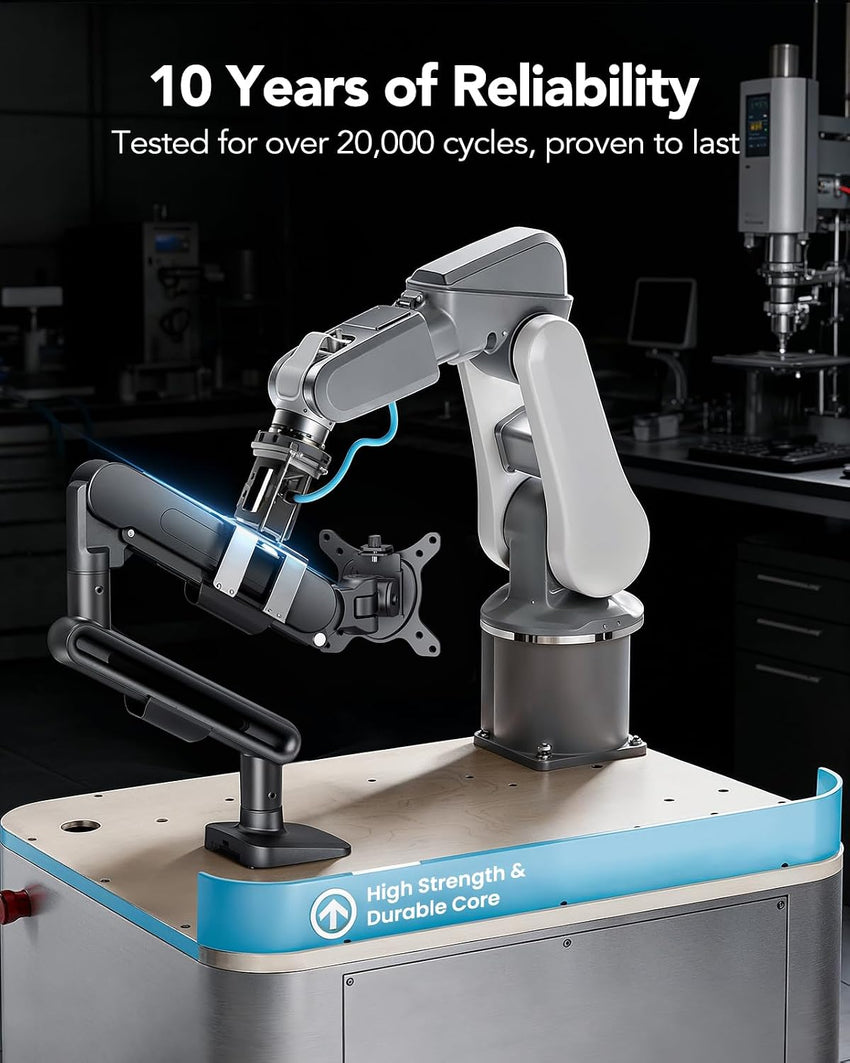 Ultrawide Single Monitor Arm 13-40in Holds 12kg C-Clamp & Grommet VESA 75/100mm 13 40in
