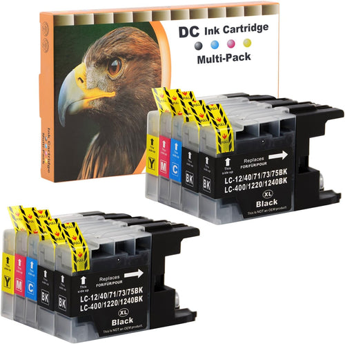 D&C Compatible Ink Cartridge for Brother LC-1220 LC-1240 XL for Brother MFC-J280W MFC-J425W MFC-J435W MFC-J5910DW MFC-J625DW MFC-J6510DW MFC-J6710DW MFC-J6910DW MFC-J825DW MFCJ835DW (10-Pack)