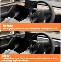 awagas 4 Pcs [Right Drive] ABS Tesla Model 3 Y Dashboard Cover Wrap and Inner Front Door Trim Panel Armrest Cover, Car Interior Dashboard Cover Accessories Fit Tesla Model 3/y 2019-2023