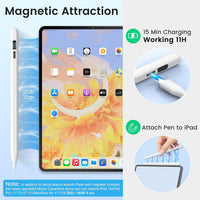 Stylus Pen for Ipad,Ipad Pencil for 2018-2024- Ipad Pen 3X Faster Charge/Work 11H with Palm Rejection/Tilt Sensitivity for iPad Pro 11/12.9/13'', iPad 6-10,iPad Air 11/13'',3-5,iPad Mini 5/6 (white)