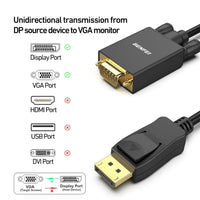 BENFEI DisplayPort to VGA Cable, 1.8M Display Port of Computer/Laptop to VGA of Monitor/Projector Gold-Plated Adapter (Not Bidirectional,Not Compatible with HDMI or USB)