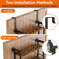 6-Tier Wall-Mounted Spice Rack Door Organizer with Shelves Brown