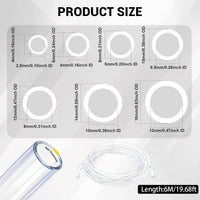 Pneumatic PU Air Hose 6m 14mm OD x 10mm ID Transparent Transparent