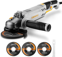 Angle Grinder 900W 115 mm Corded with Long Handle Includes Cutting & Grinding Discs â Silver