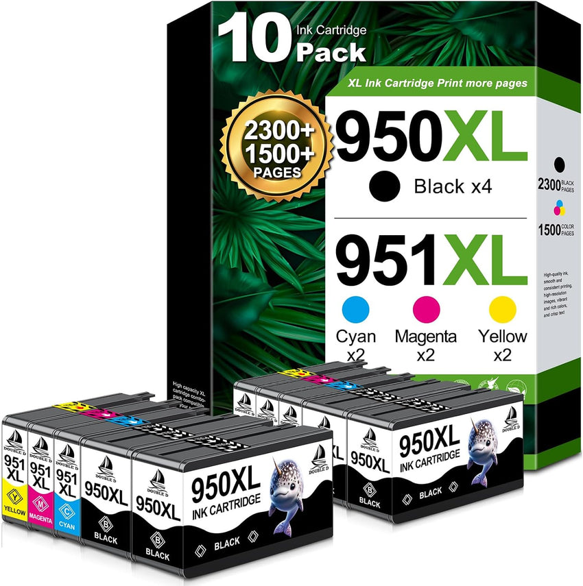 DOUBLE D 950XL 951XL Ink Cartridges READ CONDITION NOTES. Replacement for HP 950 951 950XL 951XL Combo Pack Compatible for HP Officejet Pro 8600 8610 8620 8100 8615 8625 8630 8640 251dw 276dw (9 Pack)