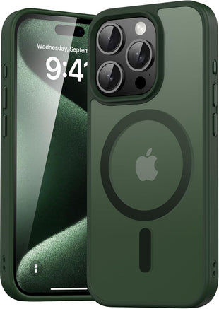 Natiiozie Magnetic Case for iPhone 15 Pro 6.1 inch Compatible with MagSafe,Translucent Matte Slim Case Shockproof Military-Grade Protection iPhone 15 Pro Cover - Green