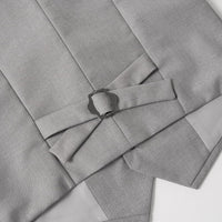 Boys' 4-piece Summer Formal Suit Short-Sleeve Shirt Vest Bow Tie Shorts Grey 11-12 yrs (160)