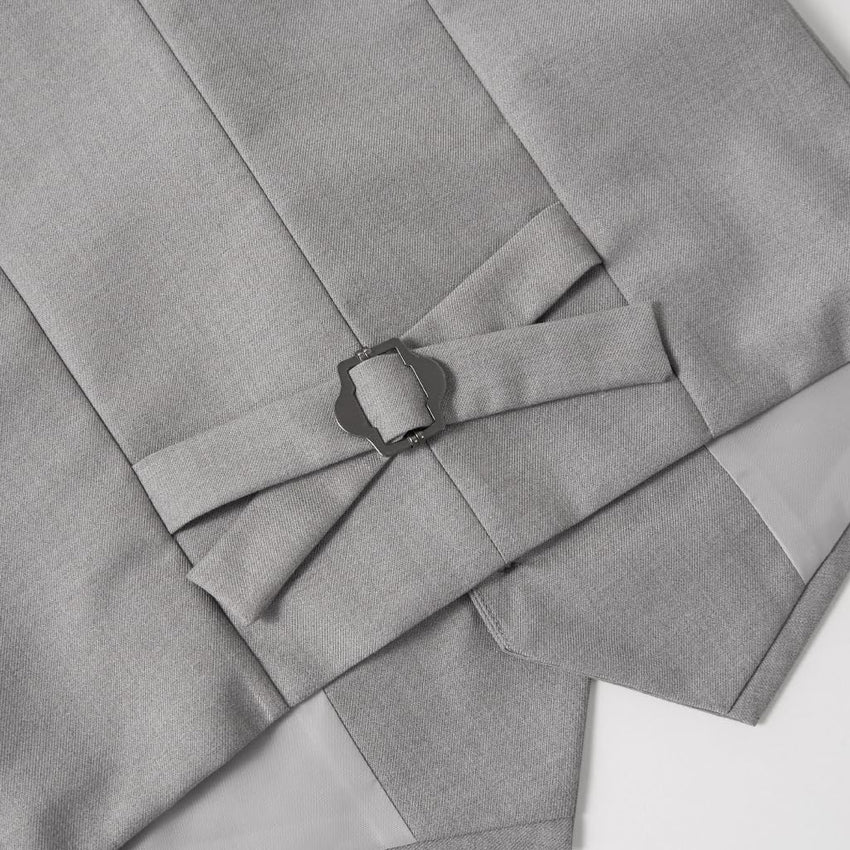 Boys' 4-piece Summer Formal Suit Short-Sleeve Shirt Vest Bow Tie Shorts Grey 11-12 yrs (160)