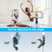POWOMAO Selfie Stick Tripod with Fill Light,125cm Portable Telescopic Selfie Stick with Detachable Remote Control and Stable Tripod for iPhone/Samsung/Huawei/Smartphones