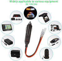 Dongge Car replacement 12V / 24V cigarette lighter plug with lead and wiring single head terminal Cigarette lighter DIY power cord