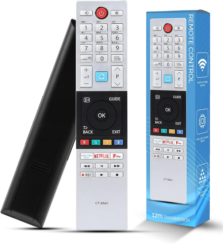 Updated Toshiba Remote Control CT854 RC42150P Compatible with Toshiba UHD Freview 2018 2019 Ready HD LCD LED TV with shortcut buttons Prime Video, Netflix, F play Buttons, No Setup Required