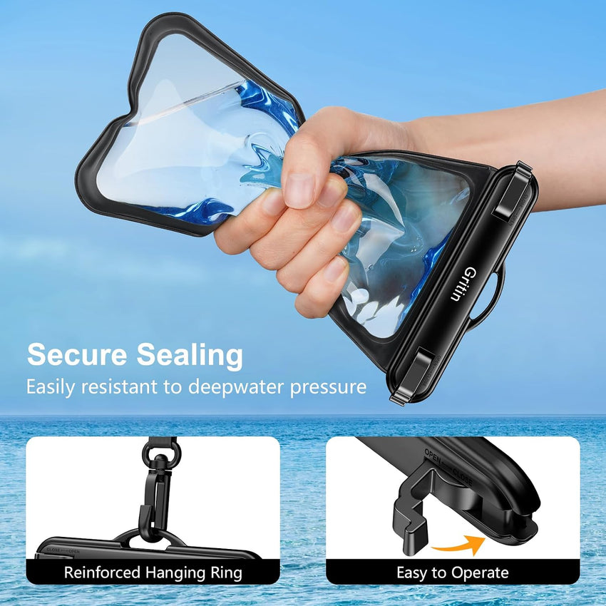 Gritin Waterproof Phone Pouch, 2 Pack IPX8 Waterproof Phone Case Bag for Swimming, Adjustable Lanyard Underwater Dry Bag for iPhone 16 15 14 13 12,Galaxy S24 S23 S22 and Other Smartphones up to 7"