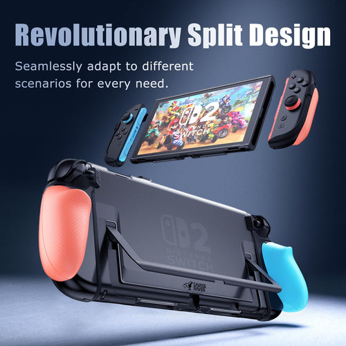Skull & Co. FissionGrip Bundle Dockable Split Protective Case for Nintendo Switch 2 â Neon Blue & Red