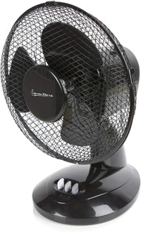 Signature 9â 2 Speed Desk Fan with Oscillation, Adjustable Tilt, Black, S40008B