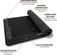 Performance Tool Neoprene Work Mat Chemical Resistant with Ruler â 16 x 35.75in