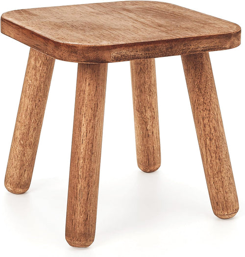YOUEON Small Wooden Stool, 24 cm Non-Slip One Step Stool for Adults Kids, Holds up to 300 Lbs, Portable & Sturdy, Small Footstool for Bedroom, Bathroom, Kitchen, Easy to Assemble