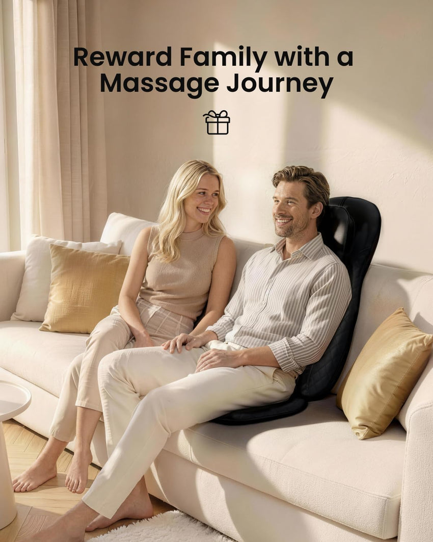 RENPHO Back Massager with Heat, Shiatsu Massage Chair, Full Back Massager Deep Tissue Kneading, Massager Seat Vibration, Height Adjustable Use at Home & Office
