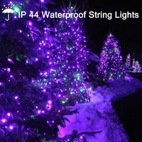 Christmas Lights Purple - low energy 35m/115ft 320 LEDs Memory Function 8 Modes End to End Plug Extendable Waterproof Outdoor Indoor Fairy Xmas String Lights for Halloween Tree/Party/Patio/Home/Garden Decor
