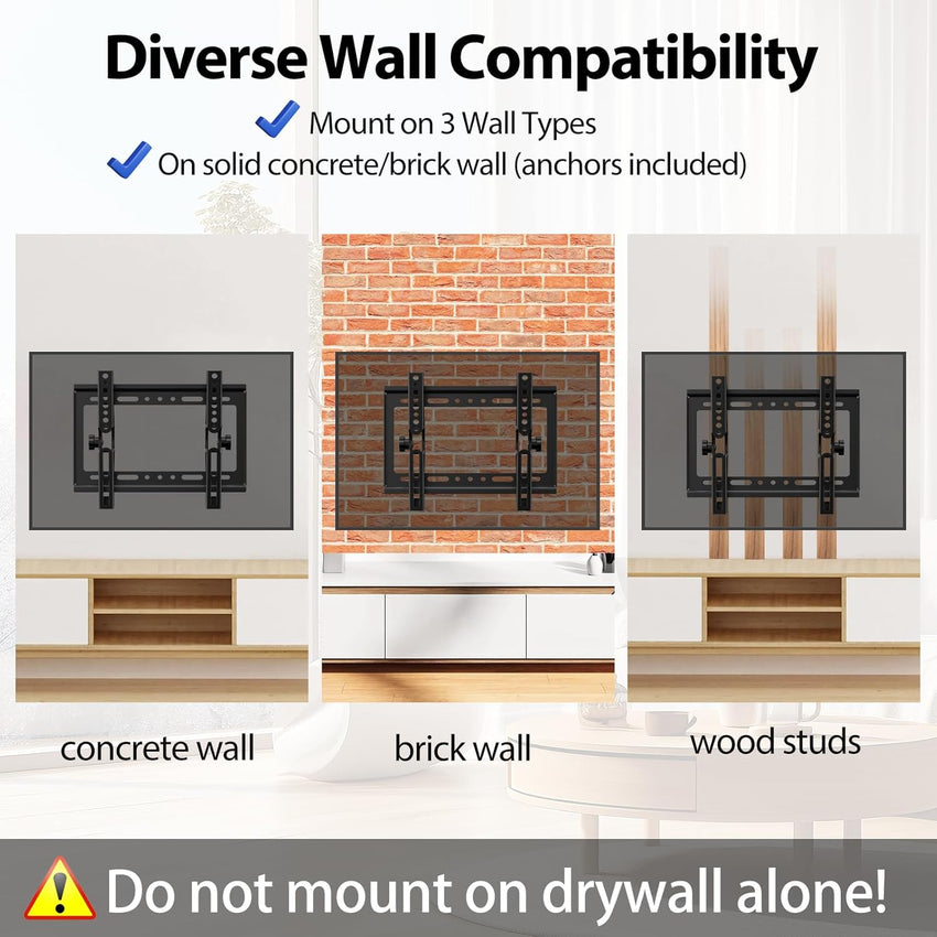JXMTSPW Tilt TV Wall Bracket for 14-42 inch LCD LED OLED Flat Curved TVs up to 25kg,Low Profile Tilt TV Bracket Max VESA: 200x200mm 16 19 22 24 32 36 40" Ultra Slim Television Mount