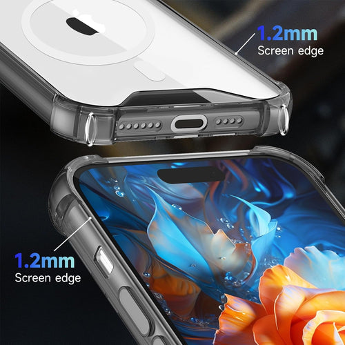 CAROKI Crossbody Lanyard Case for iPhone 14 6.1 inch, Magnetic Case Compatible with MagSafe Transparent Slim PC + TPU Clear Phone Case Cover with Lanyard Strap for iPhone 14-Black