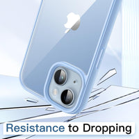 JETech Case for iPhone 14 6.1-Inch, Shockproof Phone Bumper Cover, Solid Color Matte TPU Frame, Anti-Scratch Clear Back (Light Blue)