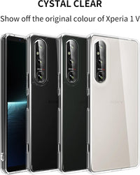 Foluu Case for Sony Xperia 1 V 2023, Hard PC Back & Soft TPU Bumper Protective Shockproof Scratch Resistant Case for Sony Xperia 1 V 2023 Clear