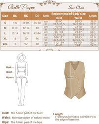 Belle Poque Womens Waistcoat with Pockets Sleeveless Deep V-Neck Work Office Vest Navy Blue S