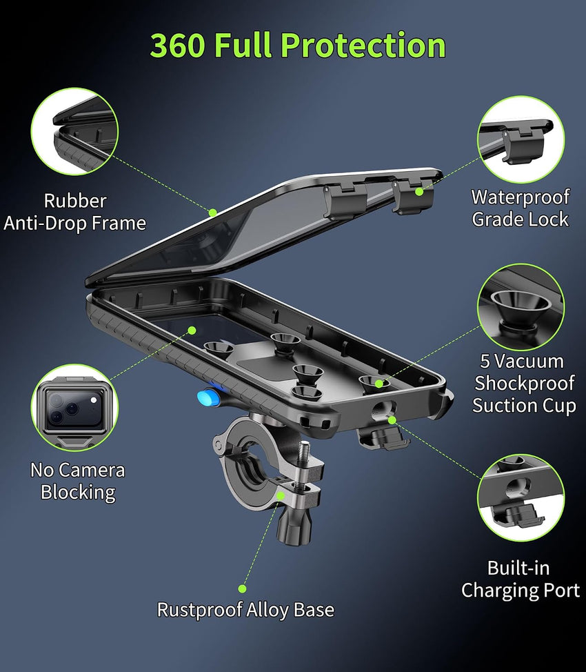 Bike Phone Mount Anti-Theft Waterproof Shockproof Lock/Unlock â Universal