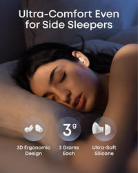 soundcore Sleep A30 by Anker, Ultra-Comfortable Earbuds for Side Sleepers, Dedicated App, Sleep Monitoring, Soothing Sound Masking Technology for All-Night Rest (White)