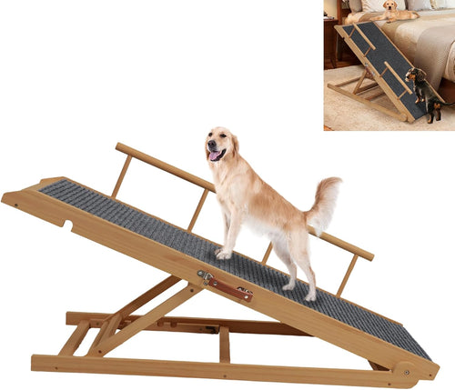 Height Adjustable Dog Ramp Portable Wooden Non-slip â 45cm