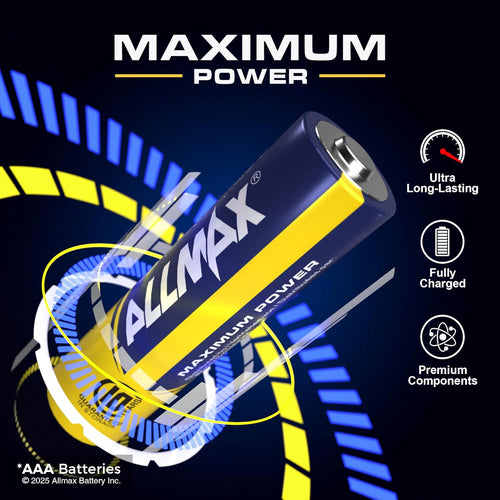 Allmax AAA (LR03) Maximum Power Alkaline Triple A Batteries (48 Count) - Ultra Long-Lasting, Leakproof Design, 10-Year Shelf Life, Maximum Performance (1.5V)