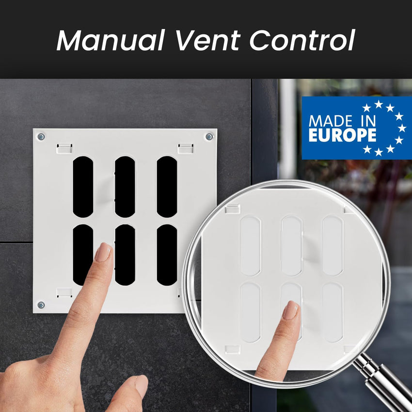 Repa Market 16" x 12" Inch (Outer Dimensions) White Adjustable Air Wall Vent Cover - Indoor Outdoor Metal Grille Heating Cooling Ventilation for Home Garage Shed Open and Close Register (400 x 300 mm)