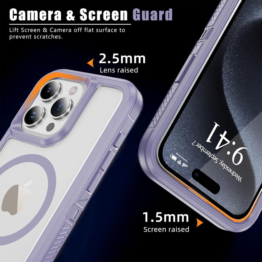 Ethanger for iPhone 13 Pro Max Case Shockproof Military Grade Protective Cover Compatible with MagSafe Heavy Duty Hard Back TPU Bumper Magnetic Phone Case, Light Purple