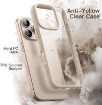 JETech Case for iPhone 16 Pro Max 6.9-Inch, Shockproof Phone Bumper Cover, Solid Color Matte TPU Frame, Anti-Scratch Clear Back (Desert Titanium)