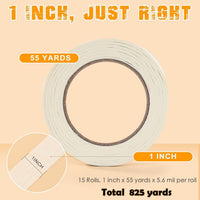 Goysen Masking Tape 15 Rolls (25mm X 50m), General Purpose Painters Masking Tape Adhesive Multi Surface Decorator Tape for Crafts DIY and Indoor Painting